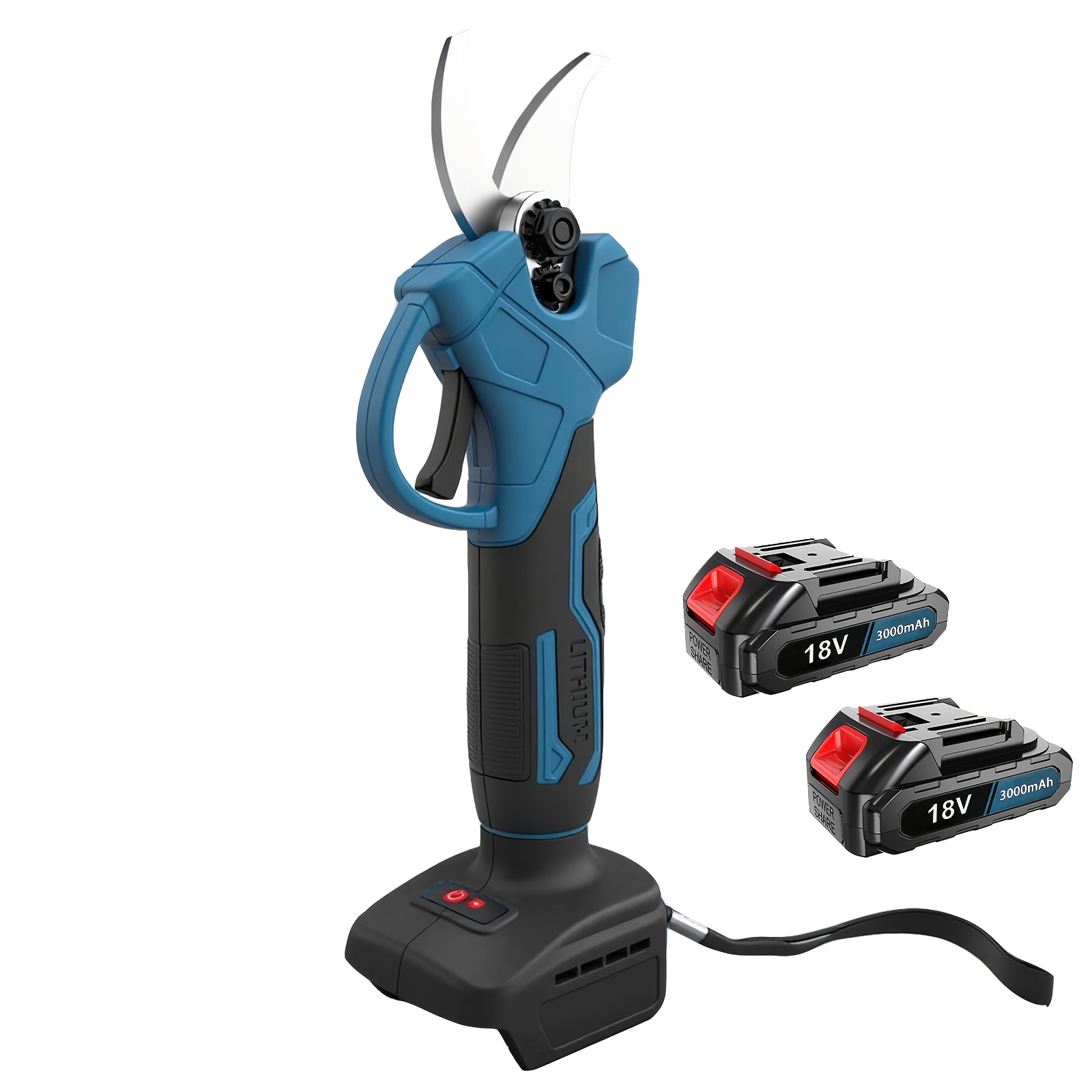 Image of Cordless Electric Pruning Shears, Max 25 Mm Cutting Diameter, 2 X 3.0ah Batteries, Brushless Motor, Compatible With Makita Battery, For Pruning Trees And Shrubs And Fruit Trees