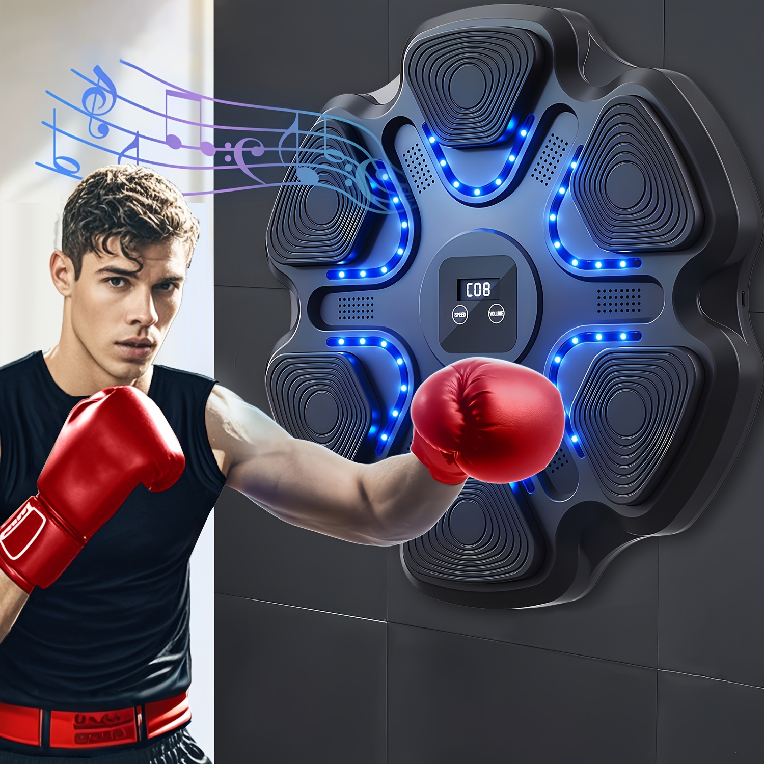 TEMU Boxing Machine For Adults - Wall Mounted Electronic Boxing Trainer, Fitness Equipment For Home, Indoor, And Gym Use, Christmas Gift For Men