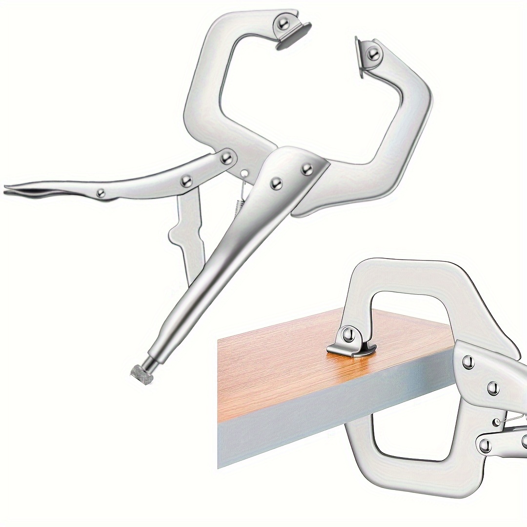 11-Inch C-Clamp Locking Pliers – Adjustable Welding Clamp With Swivel Pad, 3.25” Opening, Heavy-Duty Steel (2-Pack)