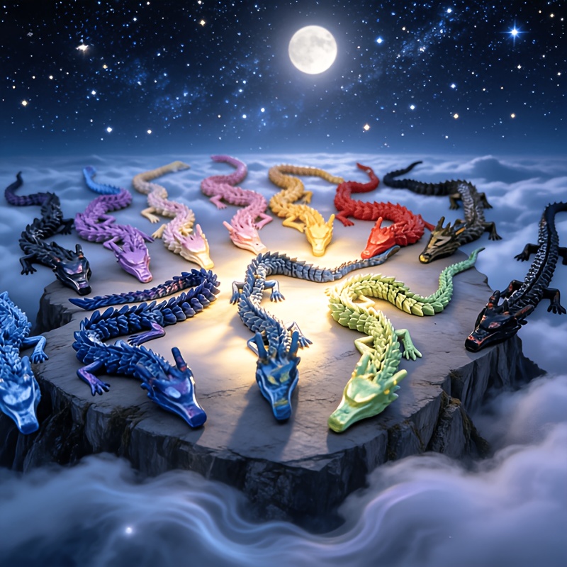 TEMU Photography Props 6pcs Set Of Articulated Dinosaur Photography Props, Animal-themed Accessories, Random Colors, Flexible Joints For Poseable