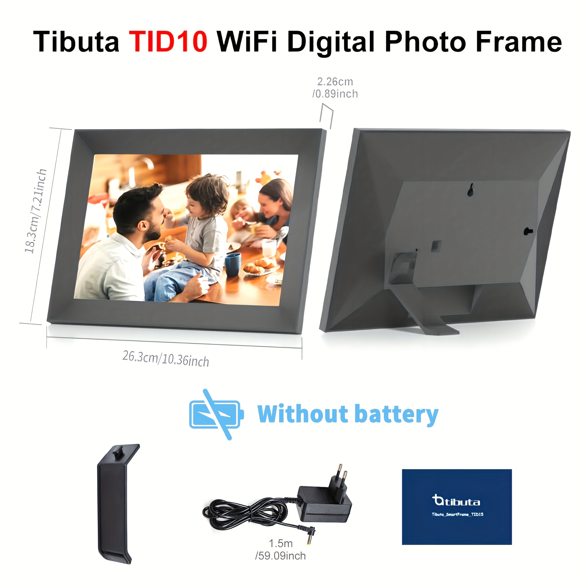 TEMU Tibuta 10.1 Inch Digital Photo Frame 1280*800 Ips Touch Screen Photo Frame Digital Photo Frame 16gb Storage Space 128g Expansion Automatic