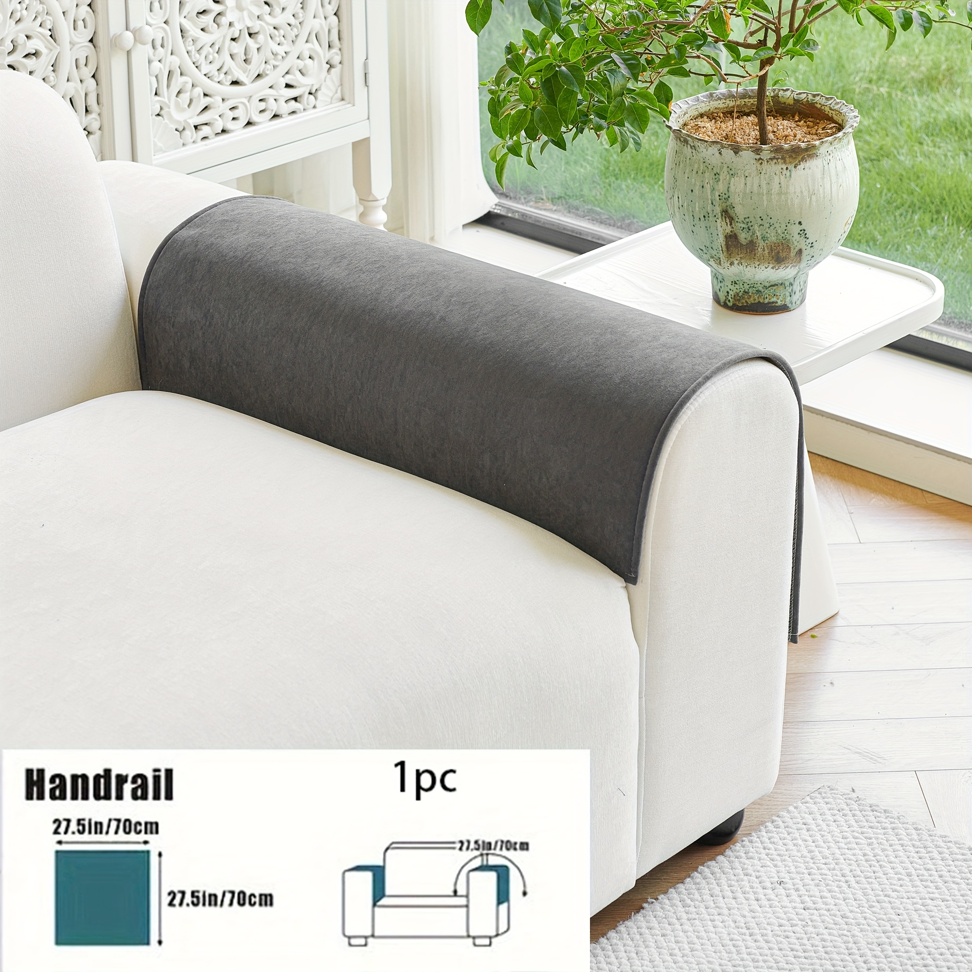TEMU 1pc Modern Thickened Velvet Sofa Cover - 1pc Thickened Sofa Protector, Pet-friendly Anti-slip Universal, Machine Washable, For Single Sofa And