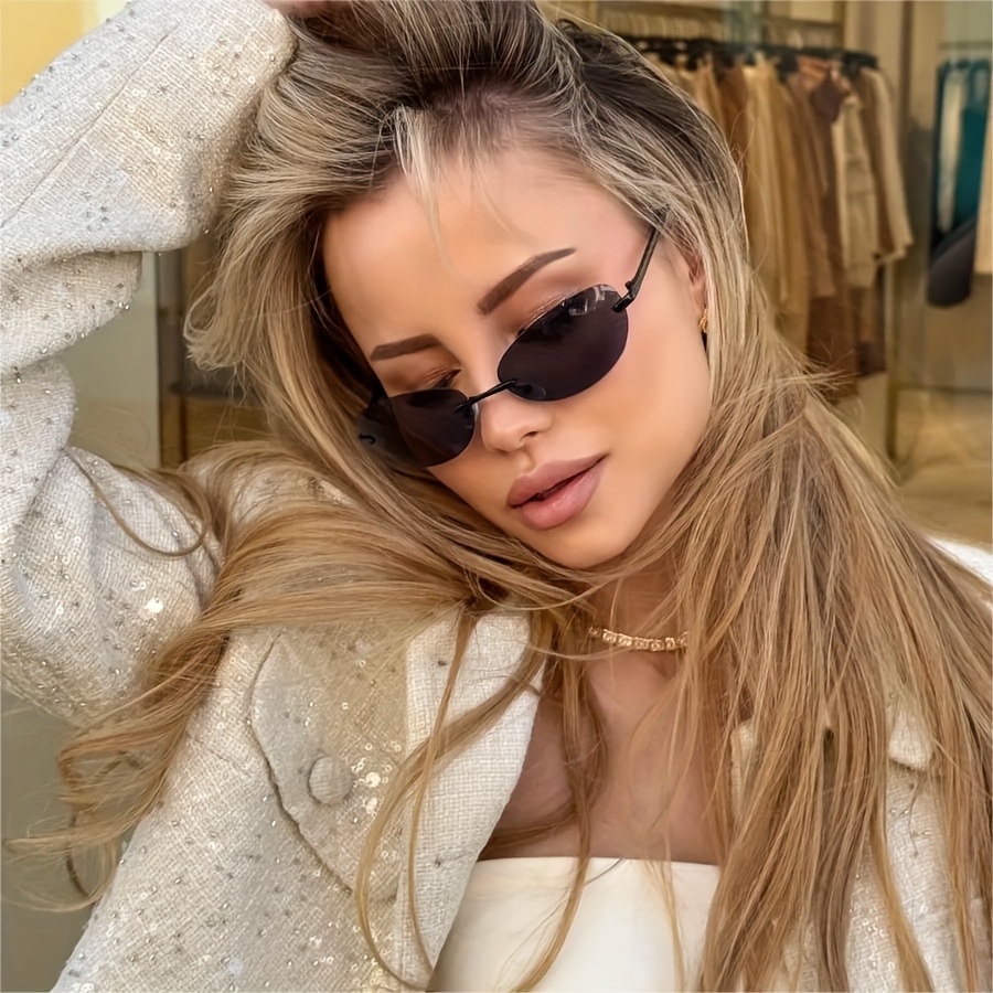 1pc black oval fashion vintage glasses, easy fashion glasses  display picture 3