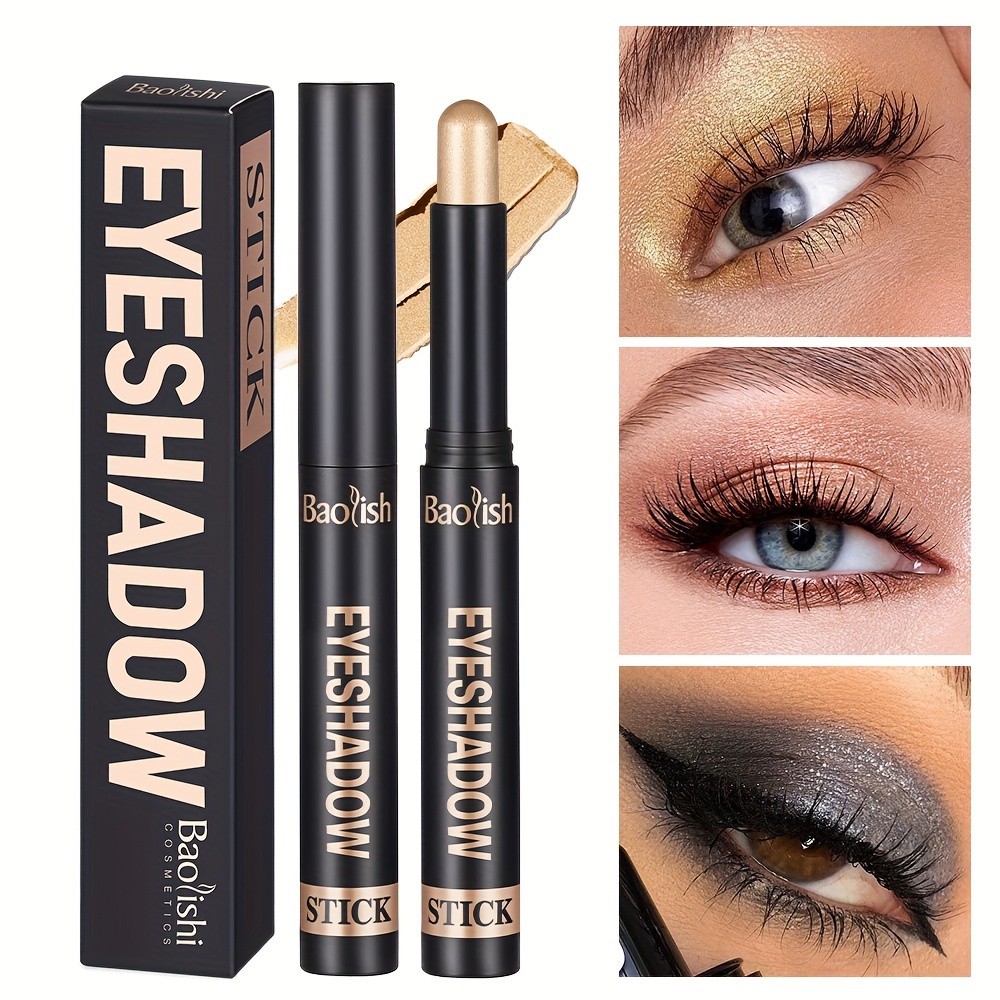 Long-Lasting Waterproof Cream-to-Powder Eyeshadow Stick Suitable for - Shimmer Glitter Finish with Brush Tip, Buildable Color for Smoky Day to Night Looks - Ideal for Music Festivals, Parties & Casual Attire