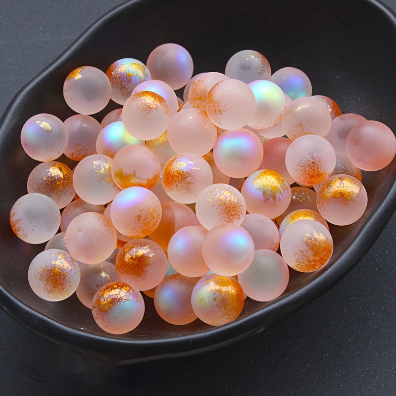 

20pcs High Quality Glass Beads For Fireplace Mantel Potted Plant Decoration, 1/2in High Glossy , Crystal Ice, Caramel Color