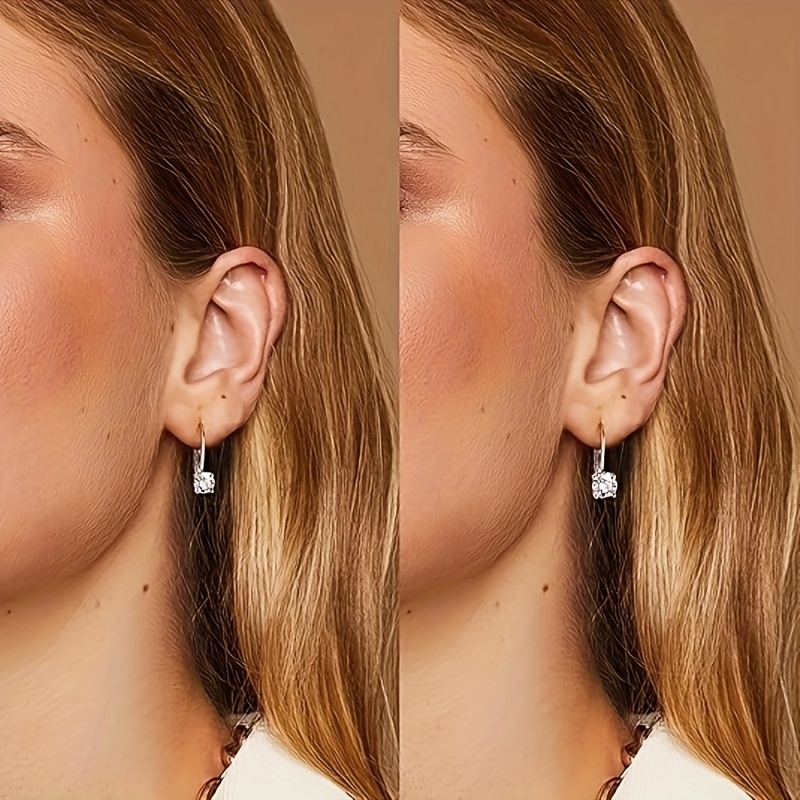 925 sterling silvery moissanite earrings 1 0 carat bright round cut laboratory planted moissanite earrings 925 silvery with 1 5g pendant moissanite leverback pendant earrings   with exquisite gift box Product details 4