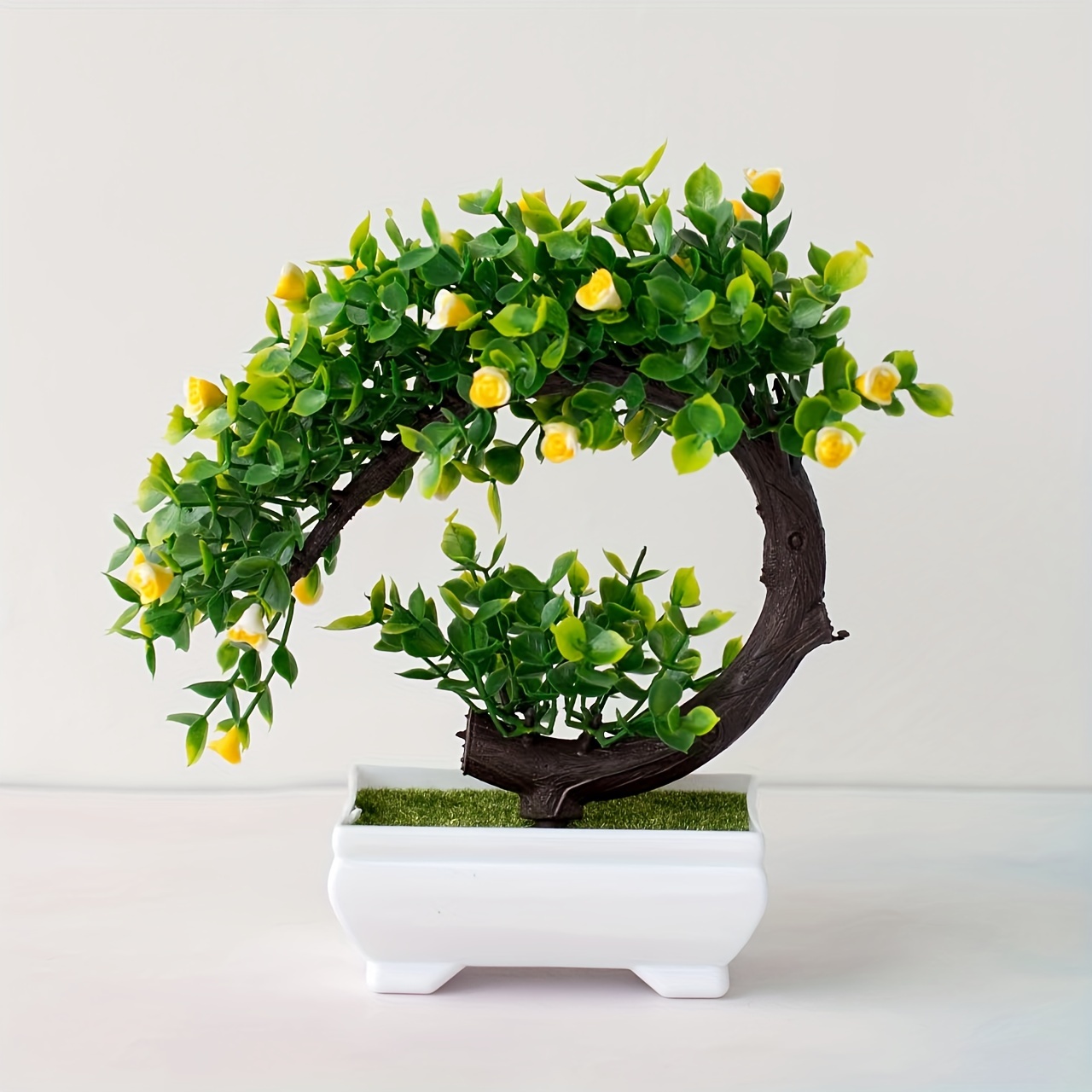 Charmante mini-bonsai in de vorm van een halve maan