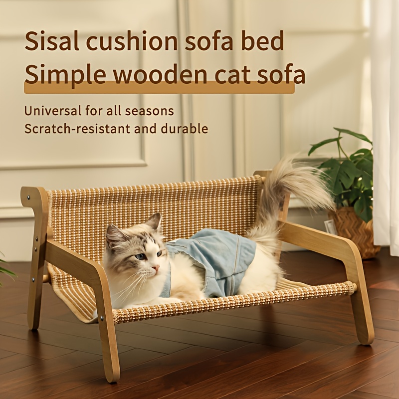 1pc Sisal Cat Scratching Board Durable Non-shedding Large Cat Claw Board Cat Nest Cat Sofa Integrated Furniture Protective Cat Supplies Small Animal Bed