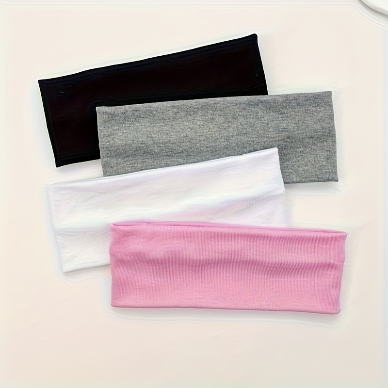 4pcs solid color headbands polyester elastic headbands suitable for yoga running and sports stylish and multifunctional teen hair additions valentines day gift ideas bohemian style womens headscarves additions