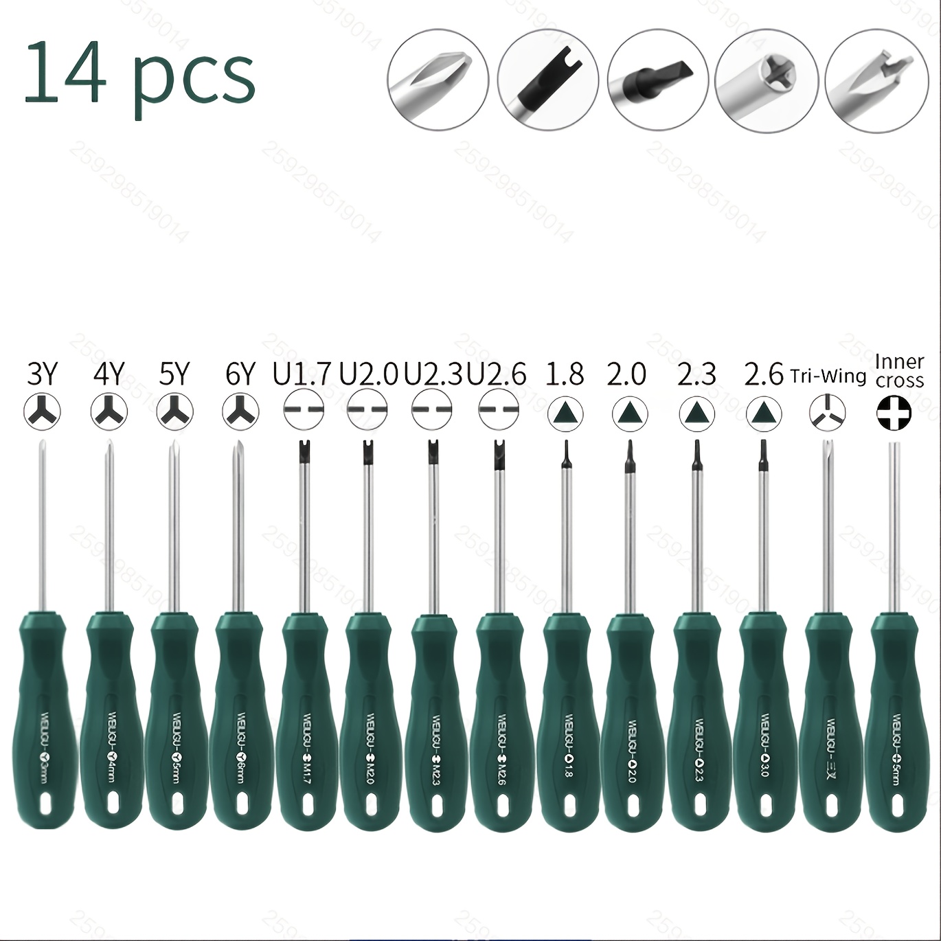 14pcs Multi-shaped Screwdrivers Manual, Including Triangle, U-shaped, Y-shaped, Quadrate, Cross-shaped, Suitable For Disassembling And Installing Irregular Screws On Home Appliances, With