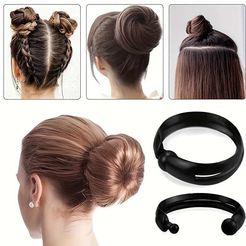 

2pcs Simple Hair Ring Head Donut Hair Rope, Suitable For Daily Fashionable Hair Buns And Ponytails - Diy Women's Hair Accessories For Updo