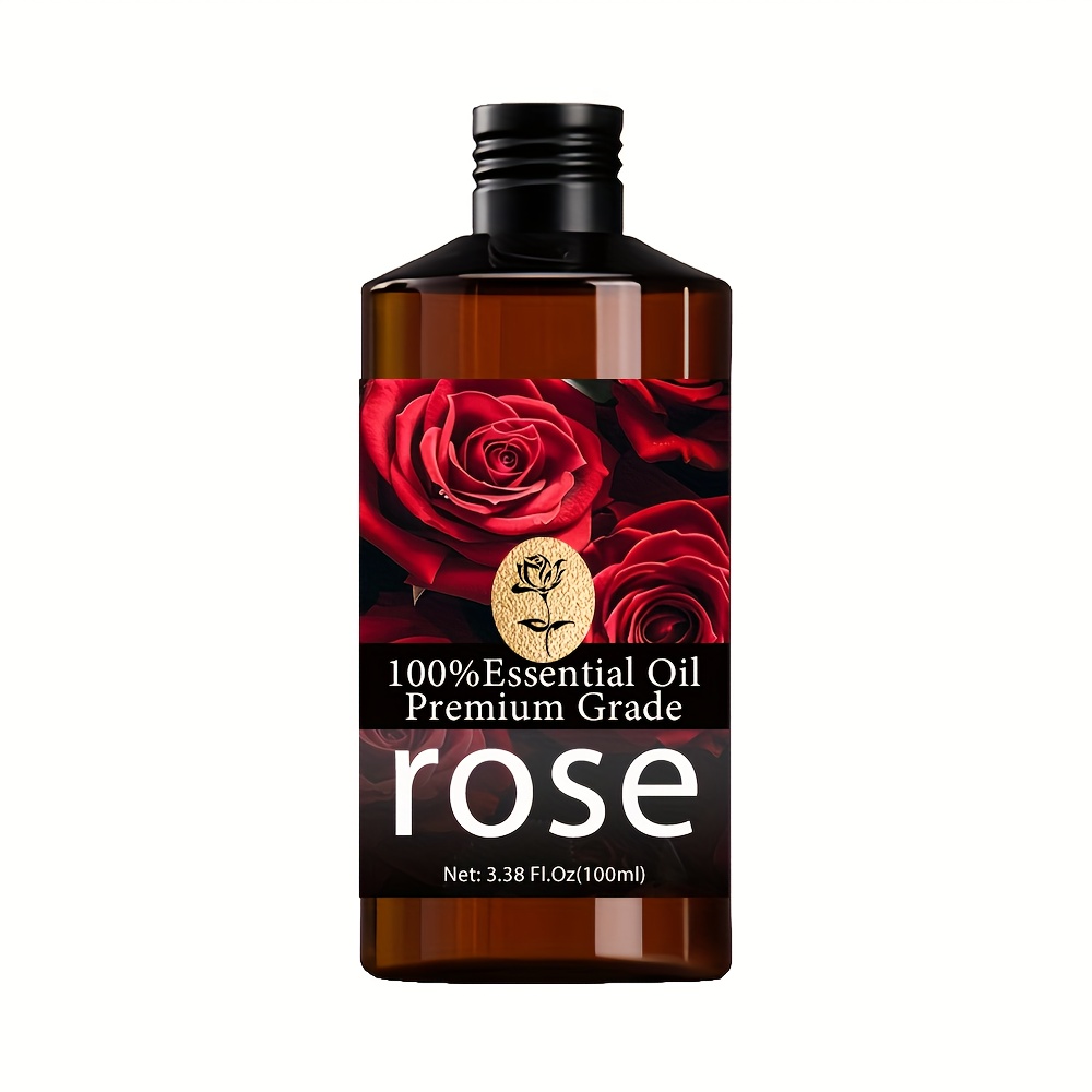 Image of Rose Essential Oil - 100ml/ 3.38fl.oz - For Nail, Hair & Skin Care, Massage, Moisturizing Massage Essential Oil For