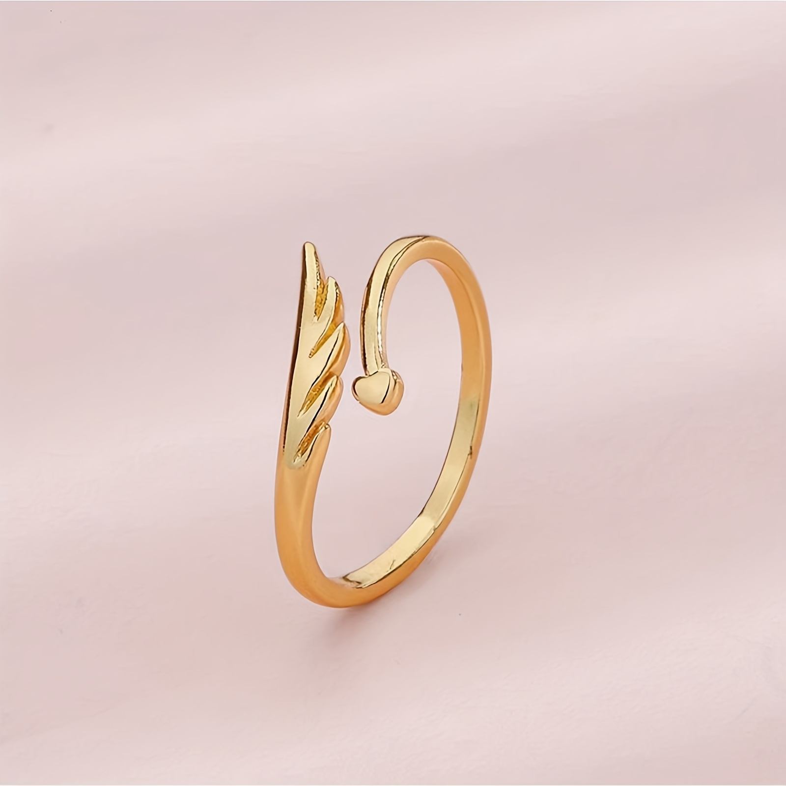 1pc, Simple Angel Wing Open-ring Design, Adjustable Size Ring, Suitable for Pairing with Outfits, for Daily Wear, Parties, Weddings, Etc., a Women's Jewelry Gift