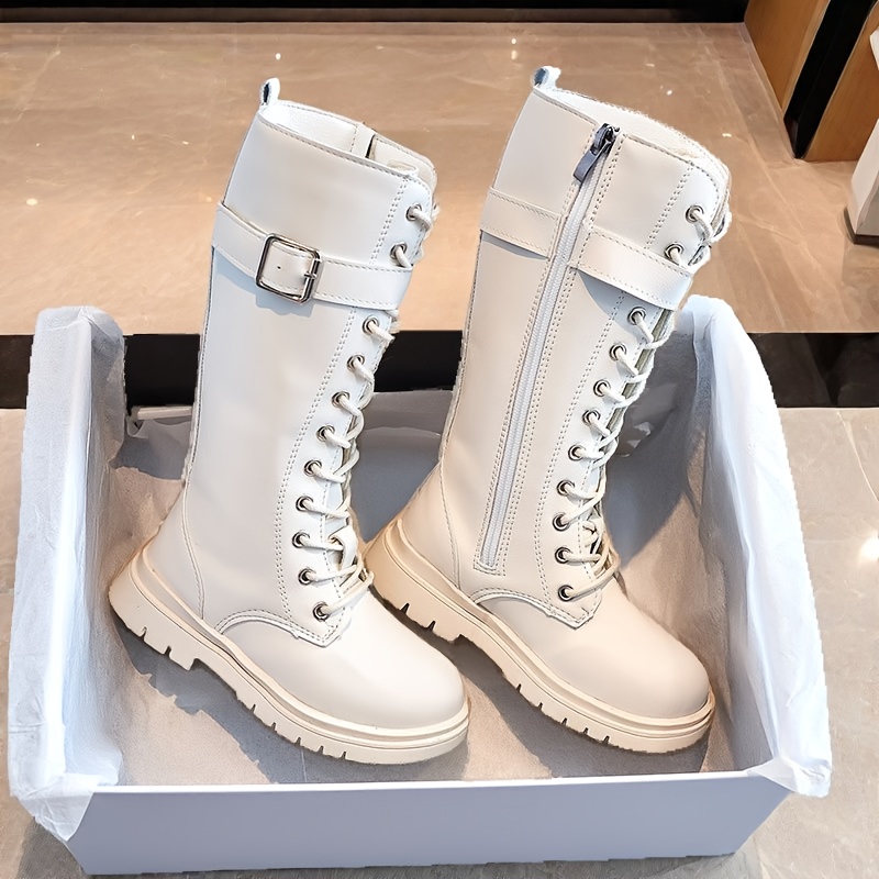 Image of Girls' Boots For Autumn/winter, High-top Long Boots For Performances, Single Boot With Side Zipper, Children's High-top Boots, , Sizes 27-37