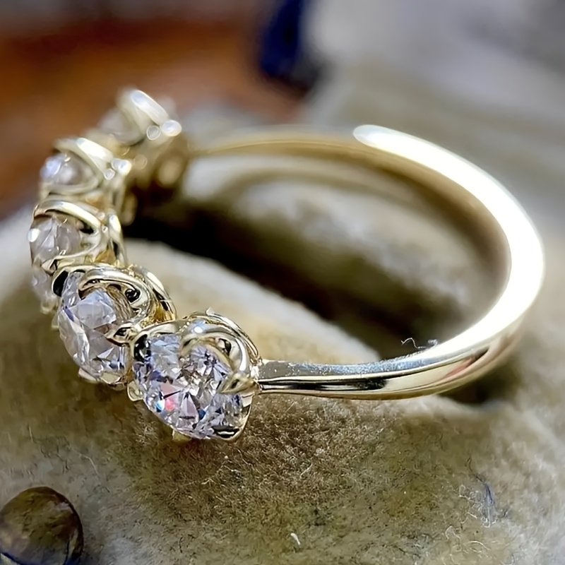 Women's Bohemian Style Copper Ring with Cubic Zirconia