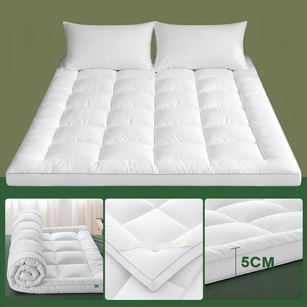 TEMU Cubrecolchón de 800 GSM - Ultrasuave, transpirable y para todas , de fácil cuidado, lavable a máquina con bandas elásticas resistentes