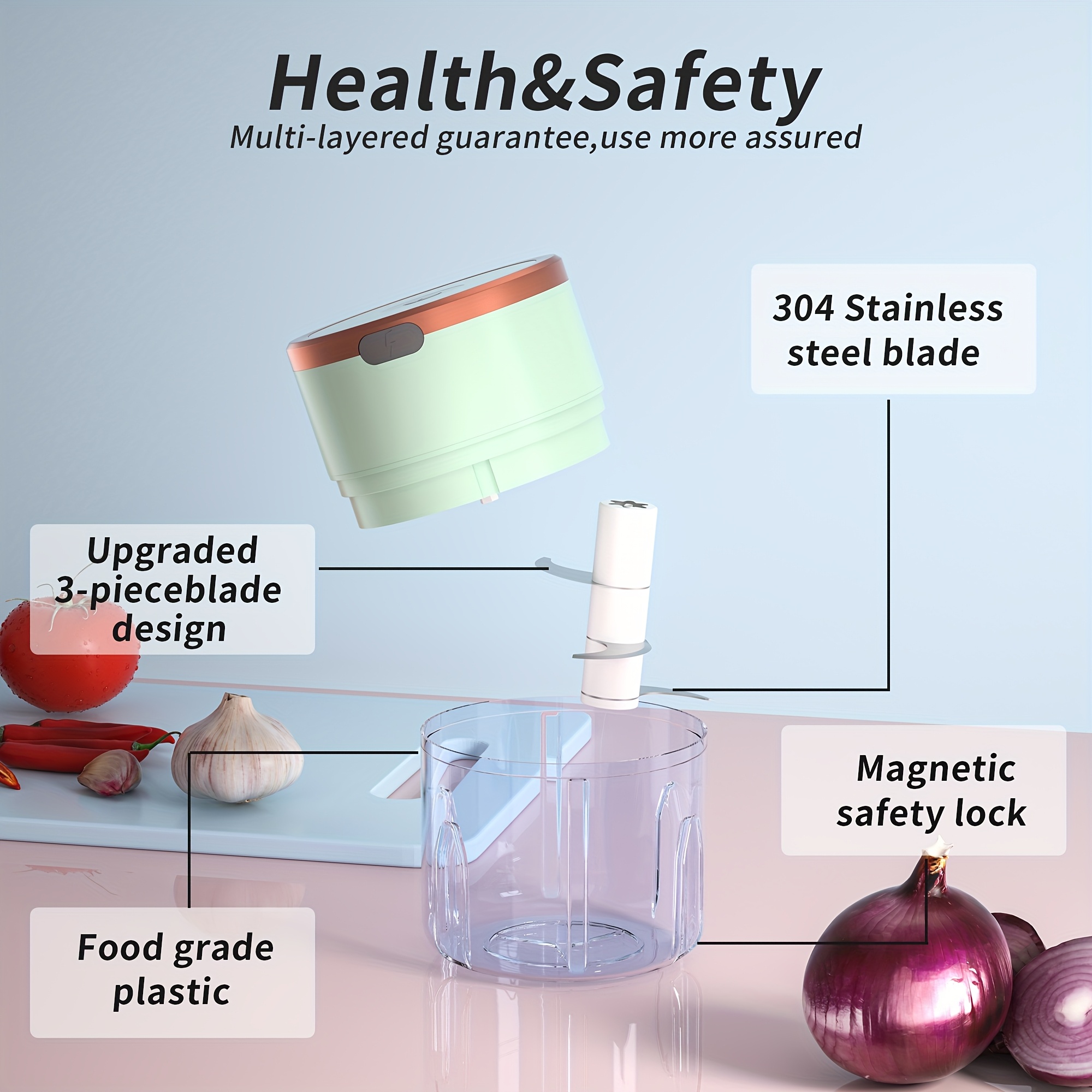 meat grinder vegetable chopper electric garlic chopper usb rechargeable mini chopper powerful small food processor blender for vegetables wireless food chopper for ginger chili fruit meat etc 250ml Product details 7
