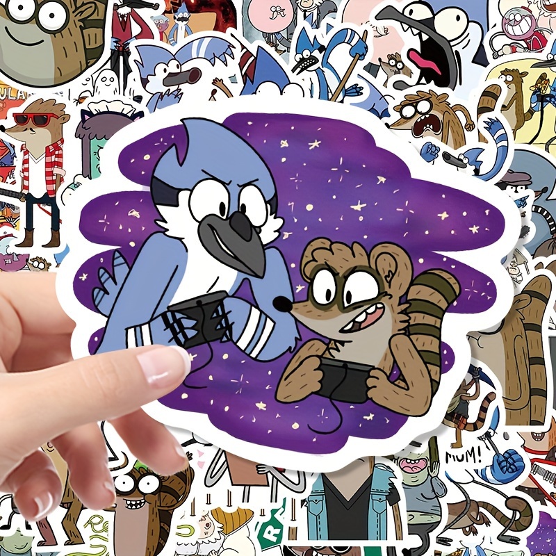 52 piezas de calcomanías regulares del Show - Piel de PVC para portátiles, libretas y tazas - Calcomanías duraderas y adhesivas con tema de dibujos animados para decoración y regalos