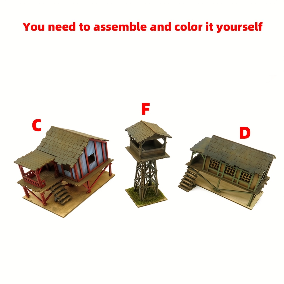 Architectural Model Sand Table Southeast Asian Log Cabin Diorama