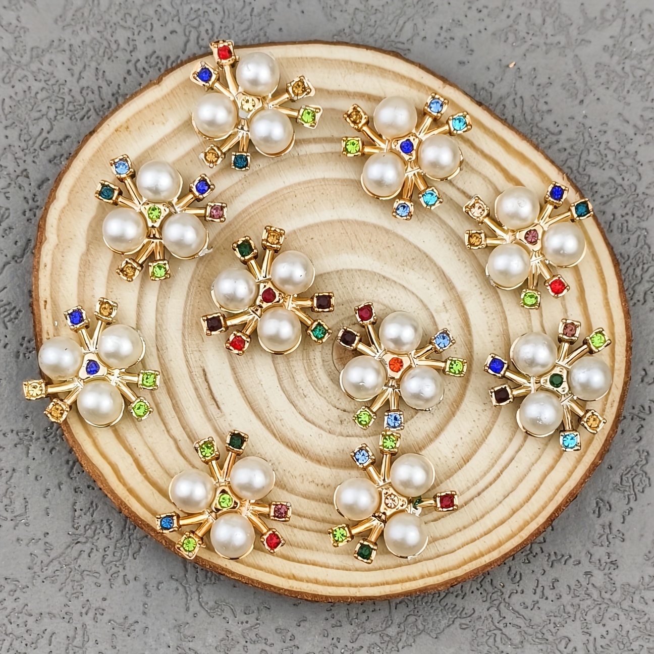 80pcs Colorful Acrylic Flower Disc Bead Patches