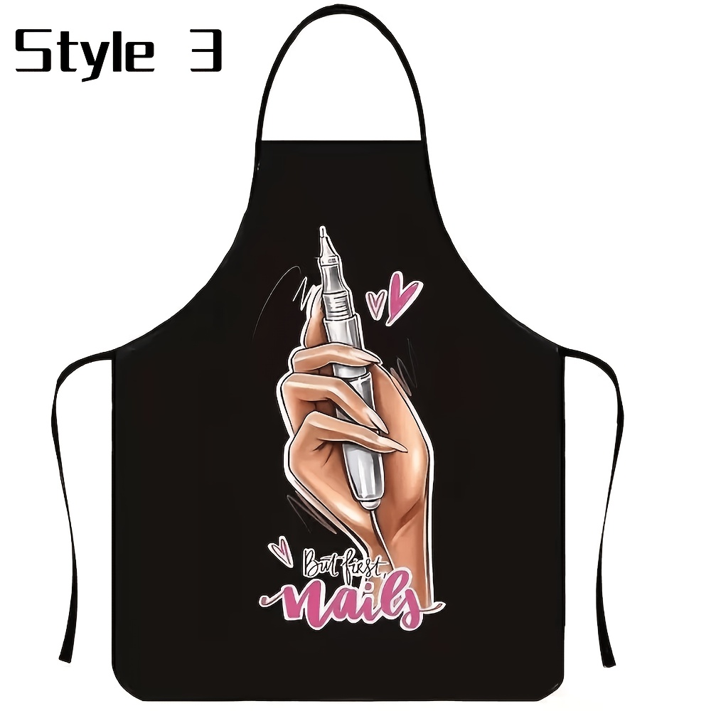 TEMU Apron, Kitchen Protective And Stains, Adjustable Shoulder Straps For Nail Salon Use, Popular Borders
