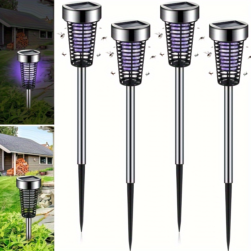 

Solar Bug Zapper Outdoor Zapper Waterproof Killer Lamp For Patio Backyard Garden Pathway Insect Repellent Uv And White Light, 2pack