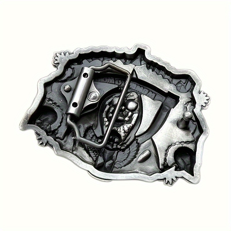 Western Cowboy Man's Sickle Ghost Head Belt Buckle