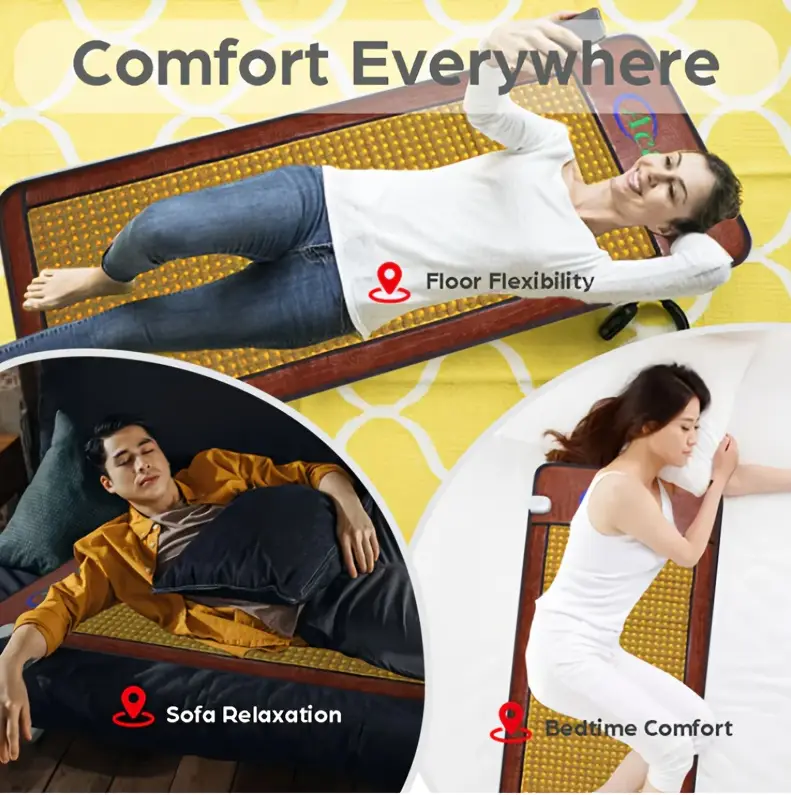 heating pad large size electric heating pad relaxation stone heating mat full body massage shut off function adjustable timer temperature Product details 0