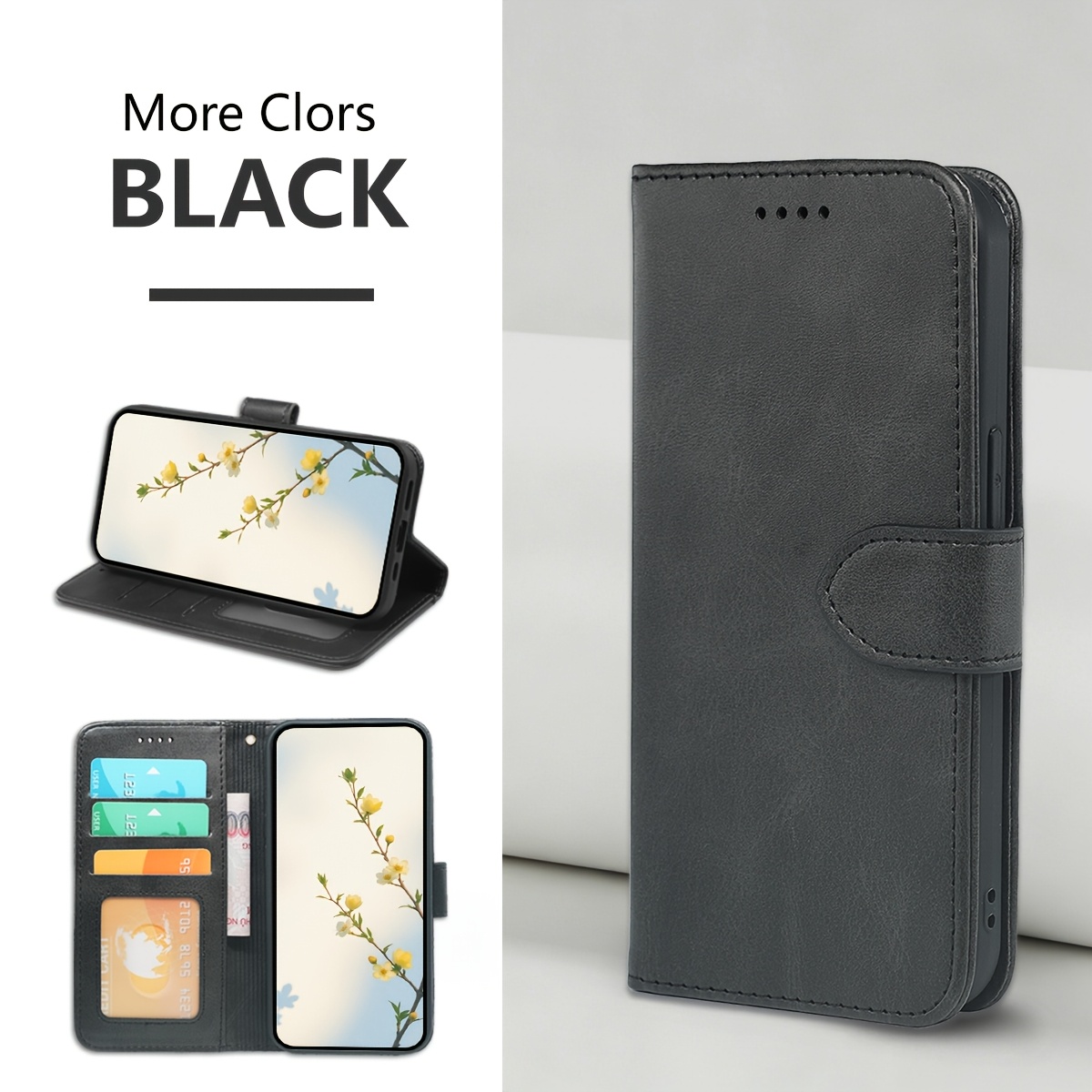 TEMU Phone Case: [for Flip Case] Shockproof Flip Case For A17, With 3 Card Slots And Design, Multiple Colors , Kickstand Option Perfect Gift For