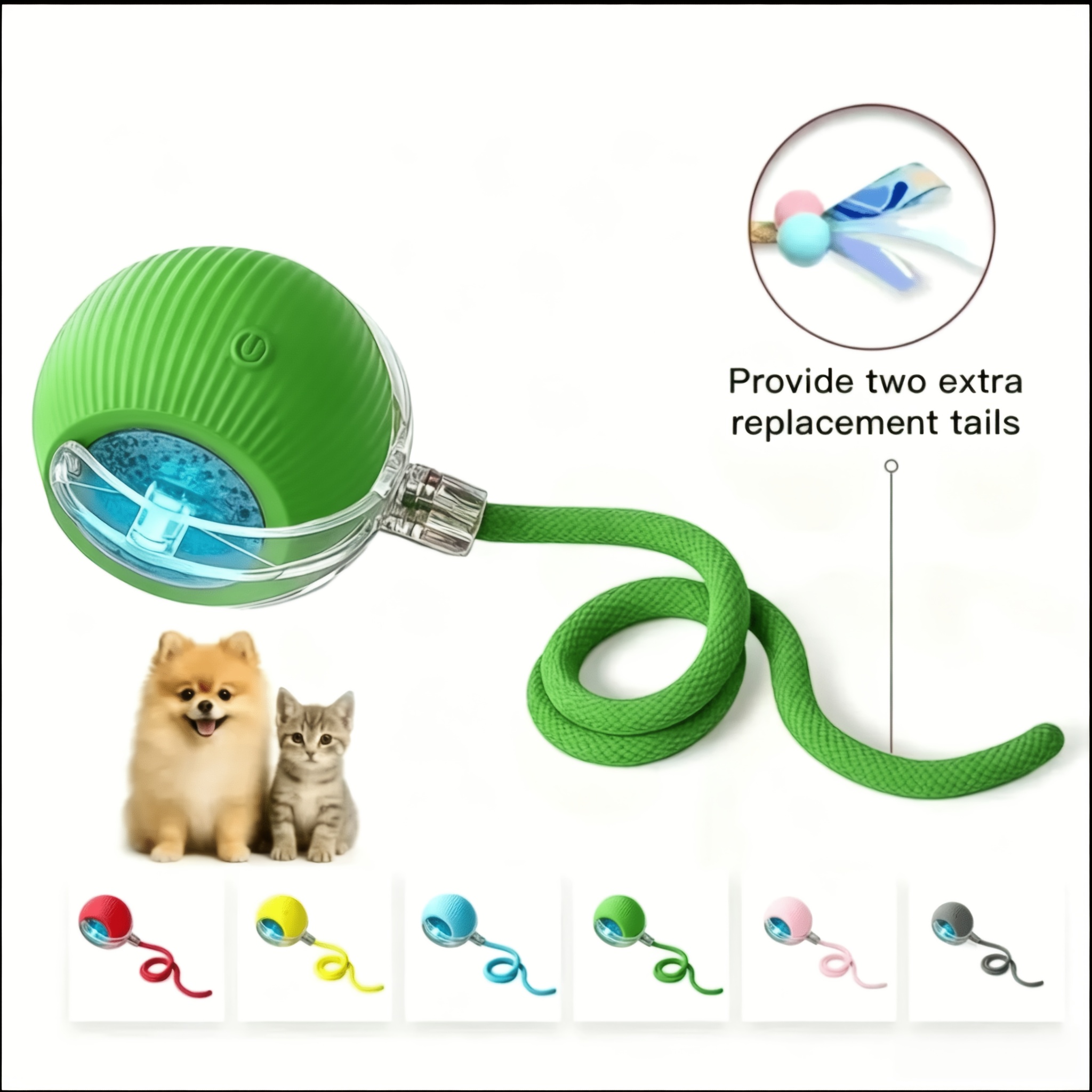 TEMU (red, Grey, Green) Full Smart 360° Ball, Pet , 3 With Usb Charging Led Light With Self-fun & Decompression, Durable Plastic Material, Suitable