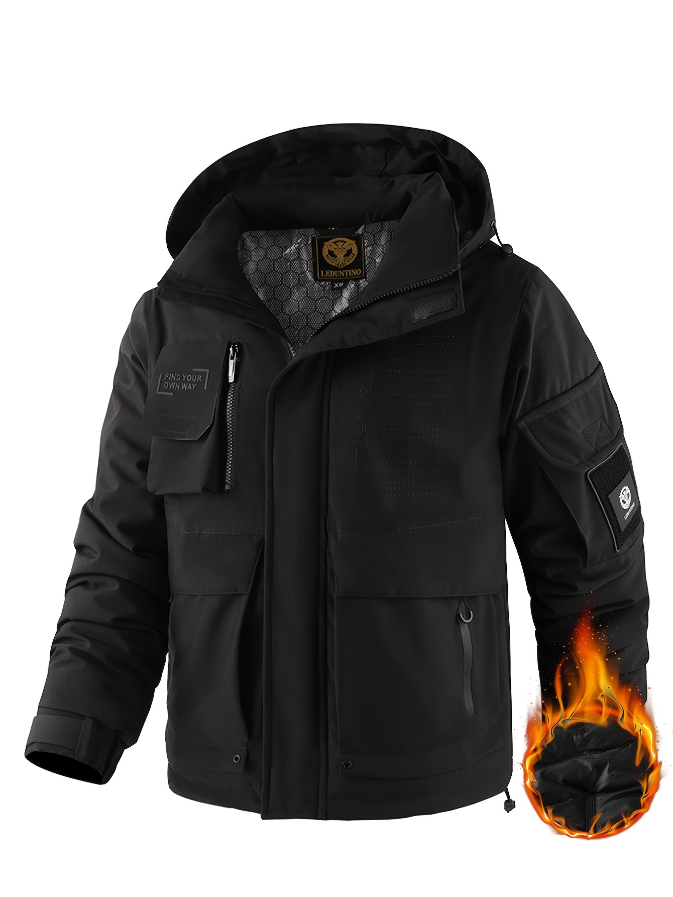 Men Fall/Winter Windbreaker Coat Outdoor Sports Jacket Warm