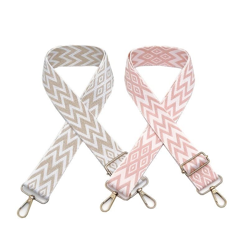 TEMU 2pcs Couple Style Multi-style Combination Matching Crossbody Bag Strap Replacement Wide Shoulder Strap, Colorful Lengthenable Adjustable
