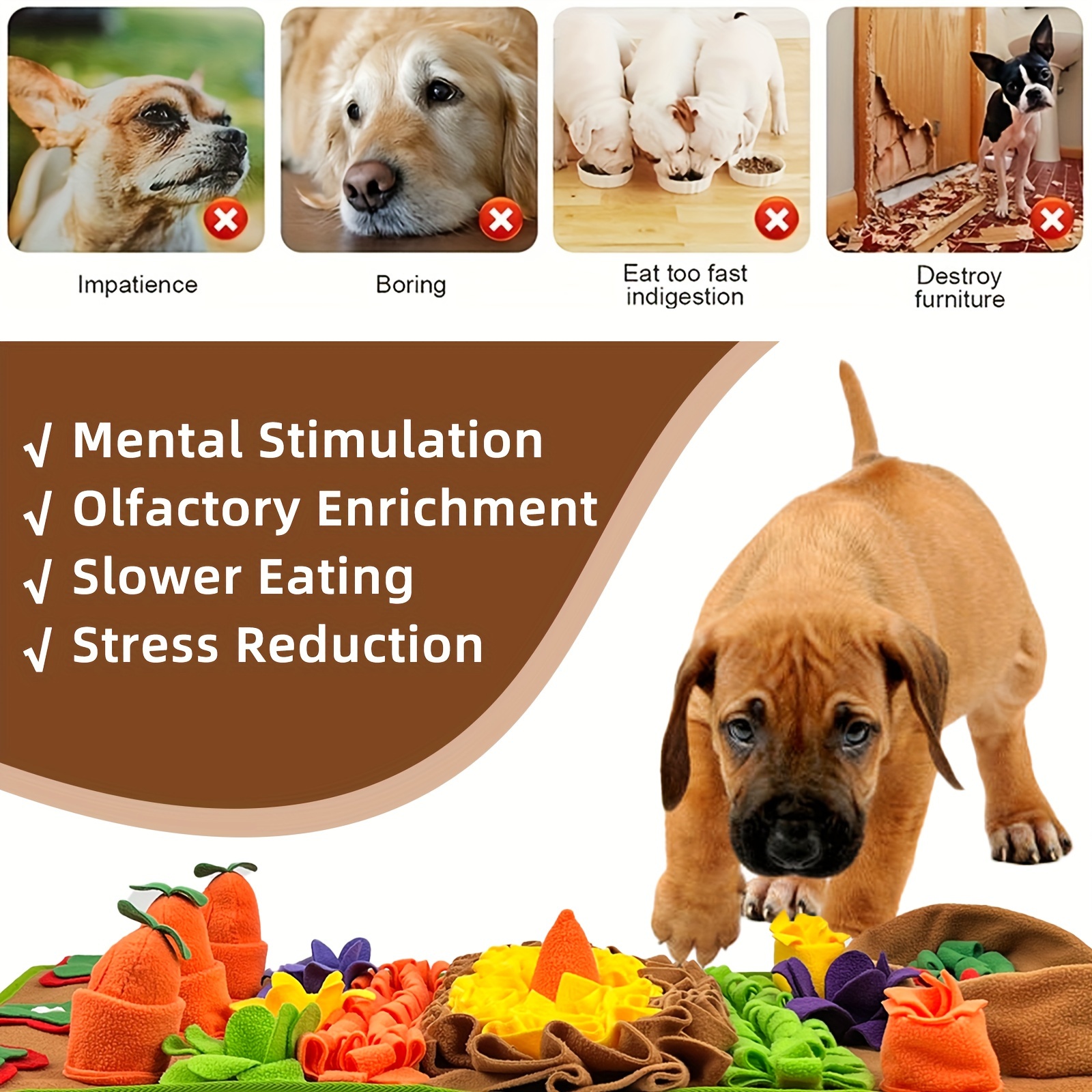 KM-P Interactive Dog Snuffle Mat for Feeding and Play