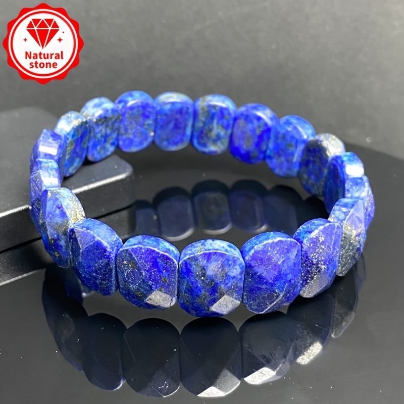 Natural Lapis Lazuli Faceted Bracelet, Bohemian Style