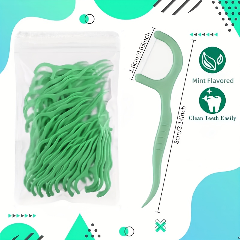 100/300/500/800pcs Professional Peppermint Flavor Dental Floss Sticks