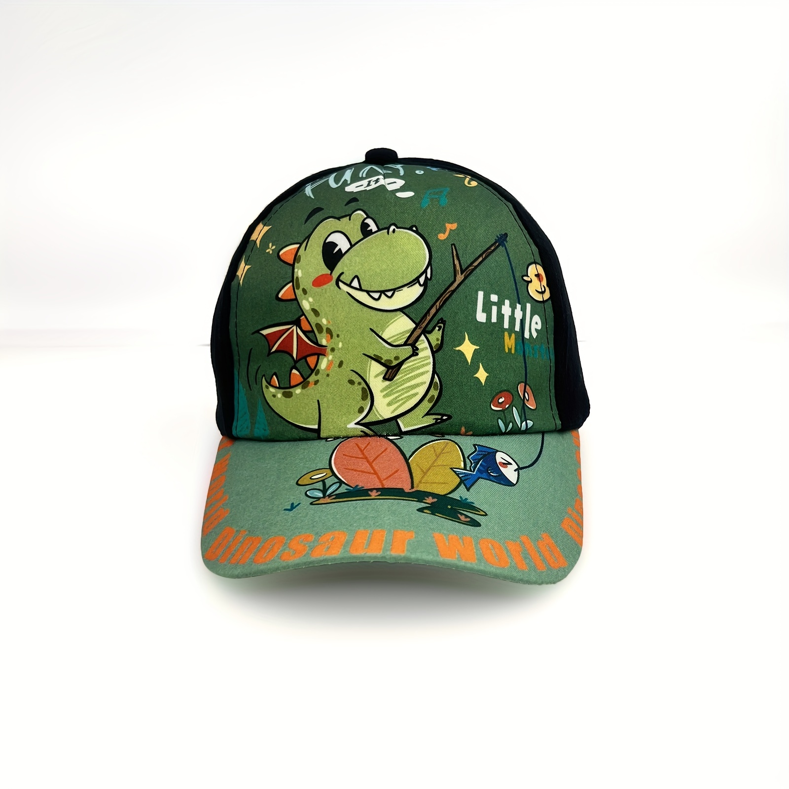 Boys' And Girls' Cartoon Dinosaur Print Cap, Outdoor Hat
