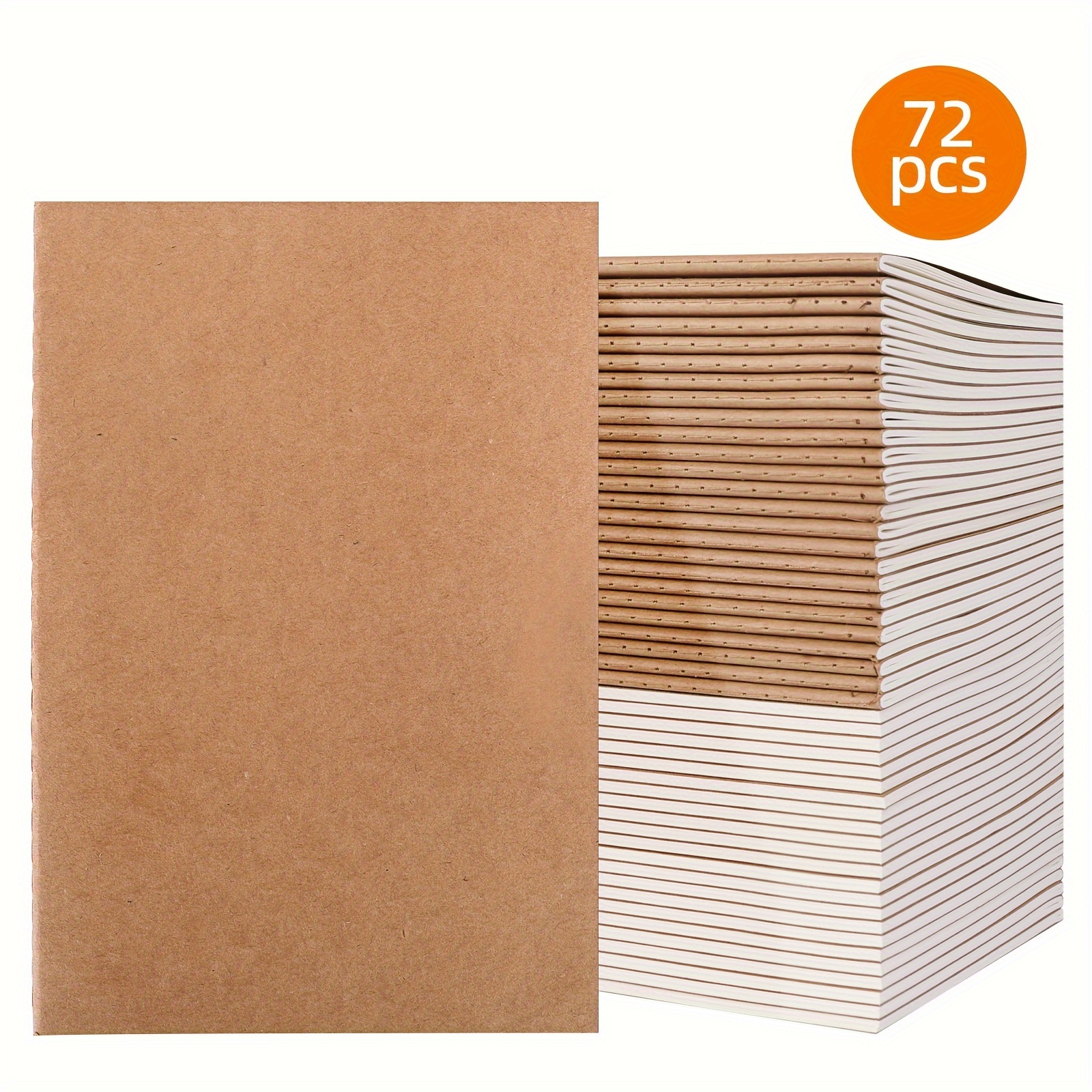 

72 Pack Kraft Notebooks, Journals In Bulk For Writing, Blank Paper Sketchbooks, 60 Pages Composition Notebook, A5 Size, Travel Journal Set, For Gifts, Students And Office Supplies, 8.3x5.5 In