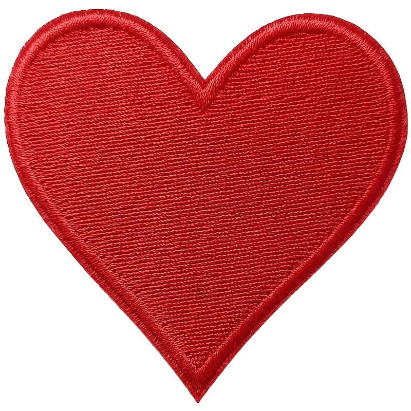 TEMU 10 Red Heart-shaped Water-soluble Embroidery Patches For Clothing, Shoes, And Bags, Decorative Patch Accessories