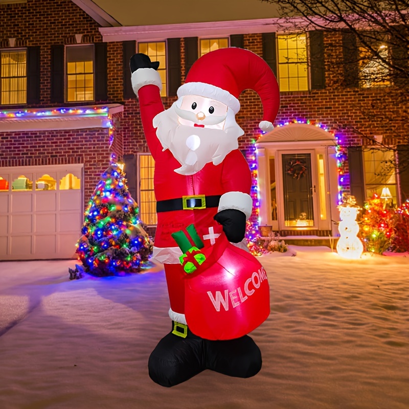 

1pc Inflatable Santa Claus With Led Lights - 6ft Tall, Polyester Material, Handbag Style, For Outdoor Garden & Yard Decoration, Perfect Christmas Party Gift, Electricity (110v-130v), Us Plug,