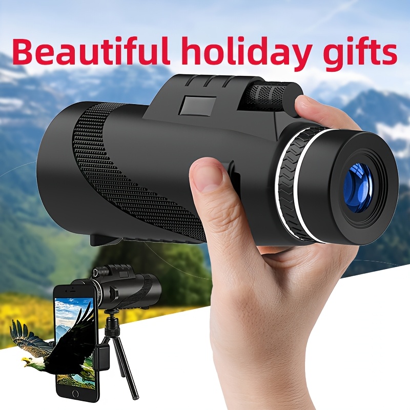 TEMU Powerful Hd Monocular Telescope Long Range With Tripod Phone Clip For Outdoor Hunting Camping