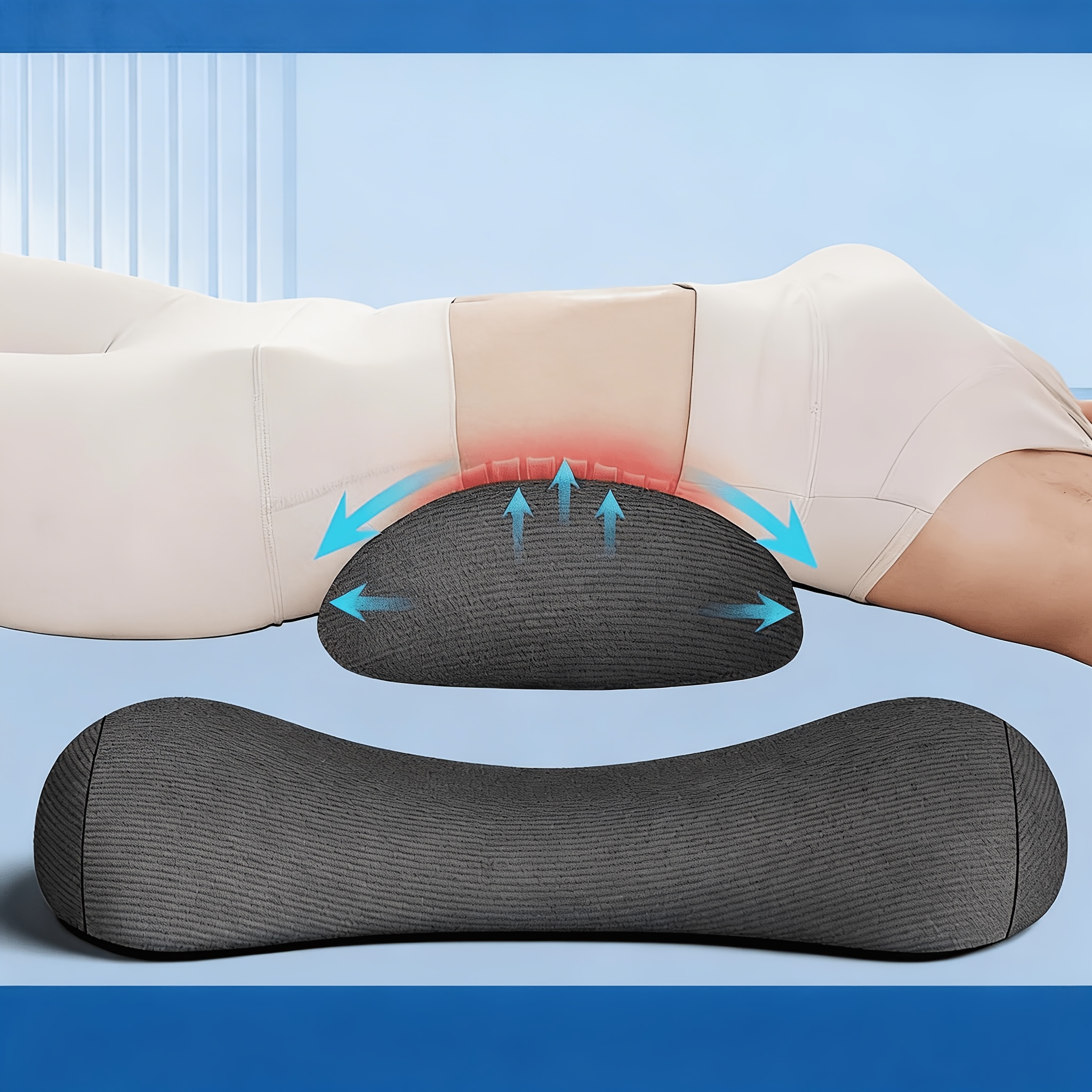 TEMU Oreiller de soutien ergonomique multi- en mousse à de , coussin lombaire et cervical à rebond avec respirante pour lit, canapé, sol