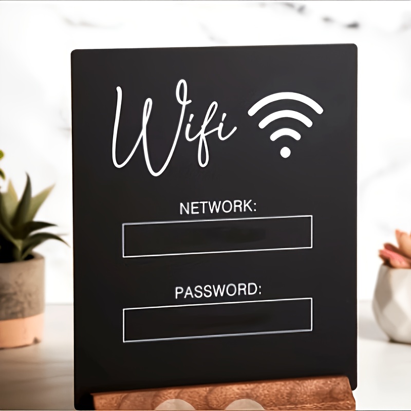 

Chic Acrylic Wifi Password Sign - Style, Desk Display (base Not Included)