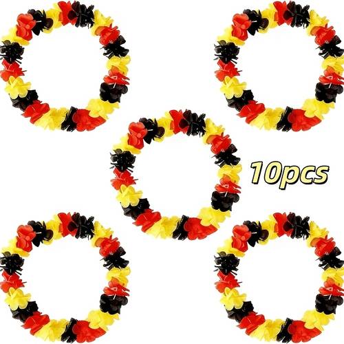10pcs flower chain fan supplies hawaiian chain national day decorative chain flower chain unisex party supplies