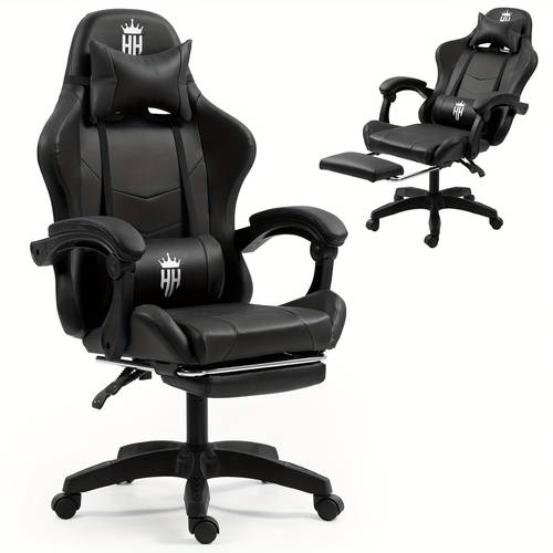 game chair with footrest and lumbar support gaming chair video chair ergonomic computer chair height adjustable with swivel seat and headrest