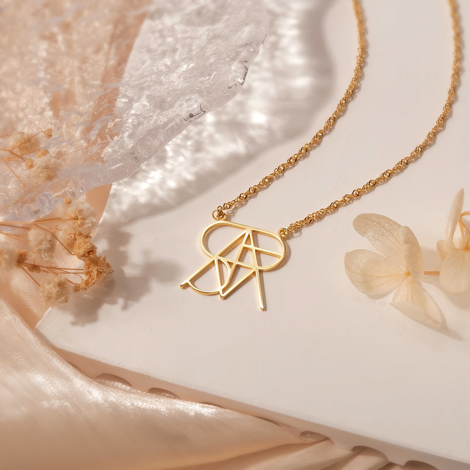 TEMU Collana Personalizzata in Acciaio Inossidabile con Pendente a Lettere - Logo Minimalista e