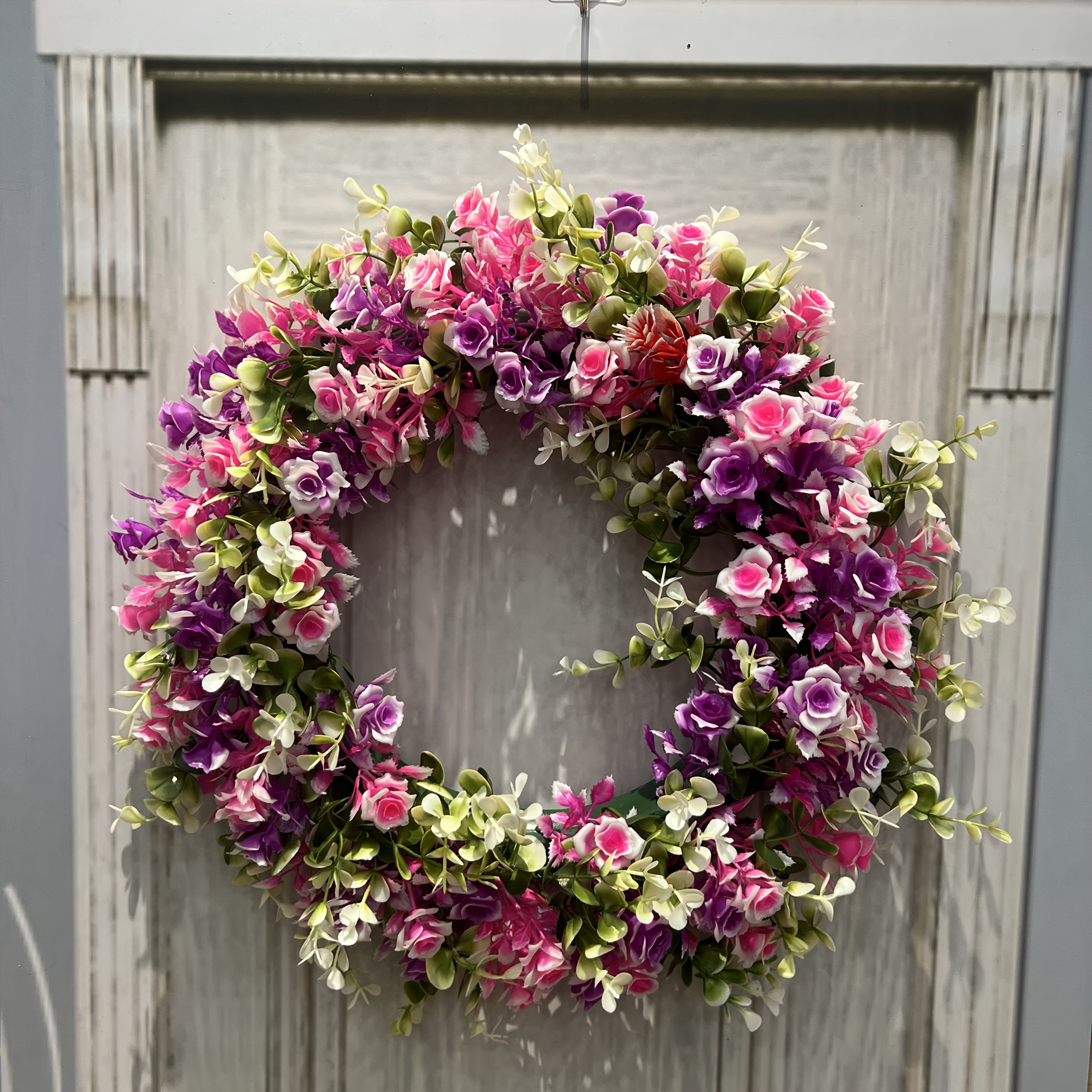 

Rustic Style Artificial Flower Wreath For Front Door, Seasonal Autumn Decor, Indoor Outdoor Party Home Decoration, Wall Hanging Plastic Floral Garland