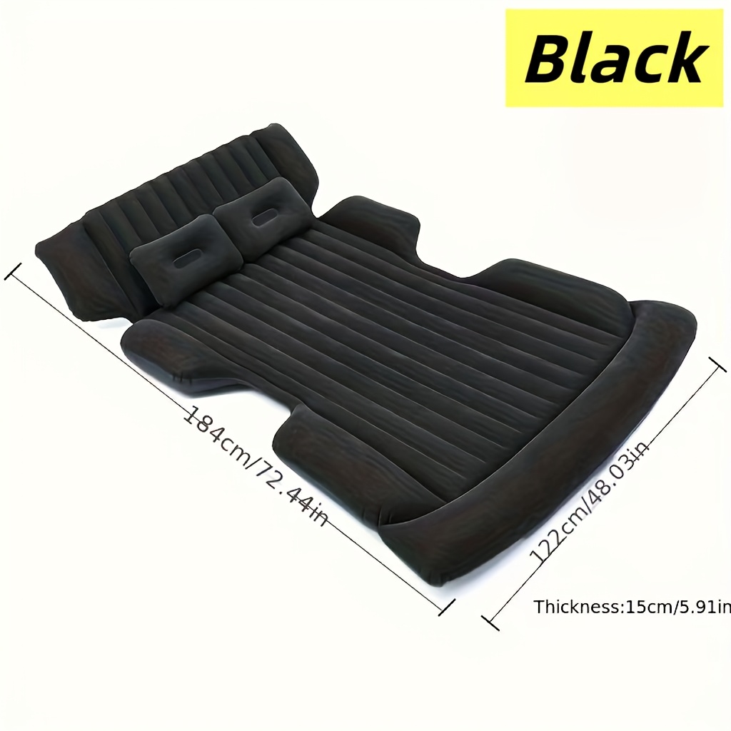 TEMU Lit gonflable de qualité supérieure pour coffre de SUV, pliable, gris/noir, convient pour coffre de voyage, lit gonflable de voiture, camping