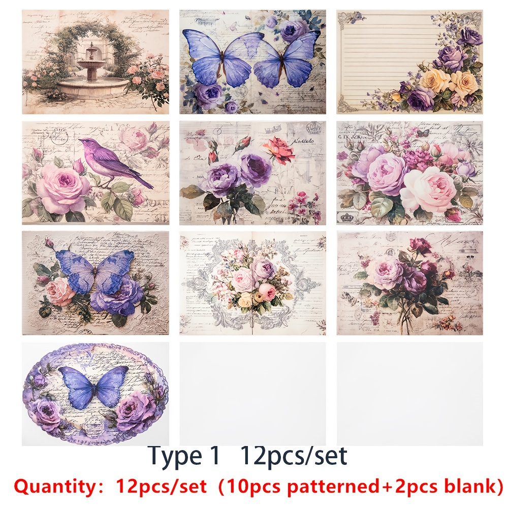 12pcs A5 Translucent Premium Flower Garden Material Tissue Paper Notebook Set