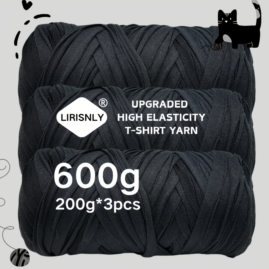 E-shop 3 Stück LIRISNLY Premium Upgraded T-Shirt Garn – Hochdichte & Elastische 600g/21.16oz für DIY Häkeln, Stricken, , Schuhe, Heimdekoration –