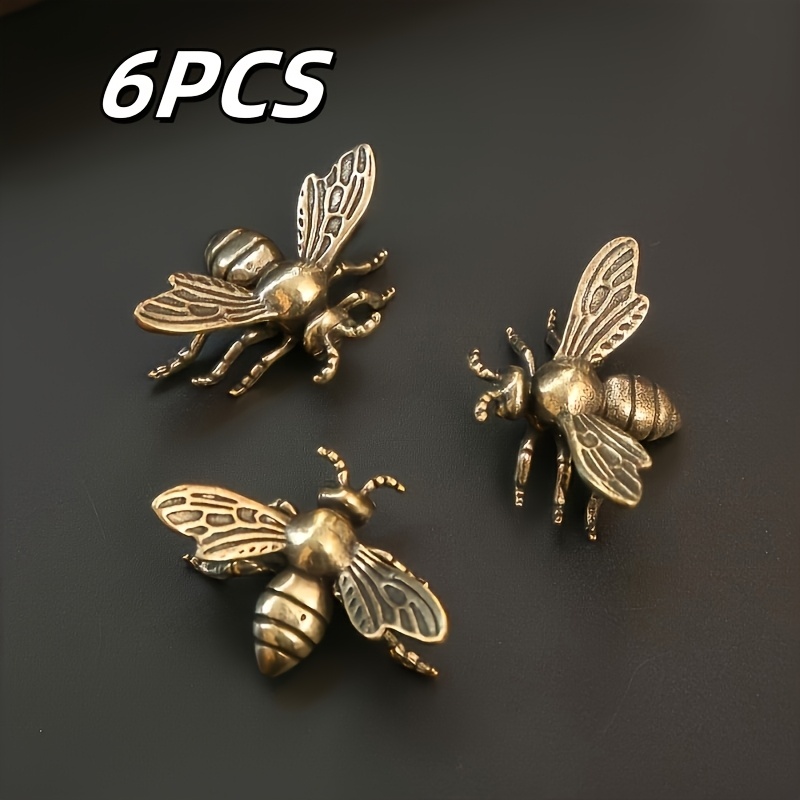 TEMU 6pcs Vintage Collectible Figurines - Handcrafted Brass Decorative Art Pieces, Ideal For Home, Office, Holiday Parties - Perfect Gift For
